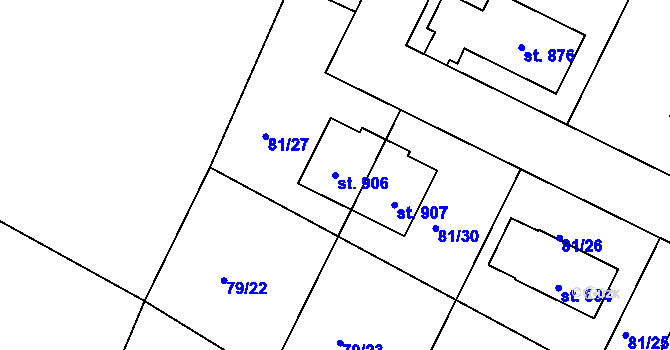 Parcela st. 906 v KÚ Dobroměřice, Katastrální mapa