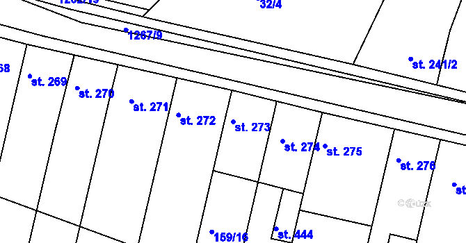 Parcela st. 273 v KÚ Dobromilice, Katastrální mapa