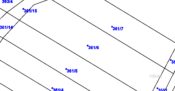 Parcela st. 361/6 v KÚ Dobromilice, Katastrální mapa