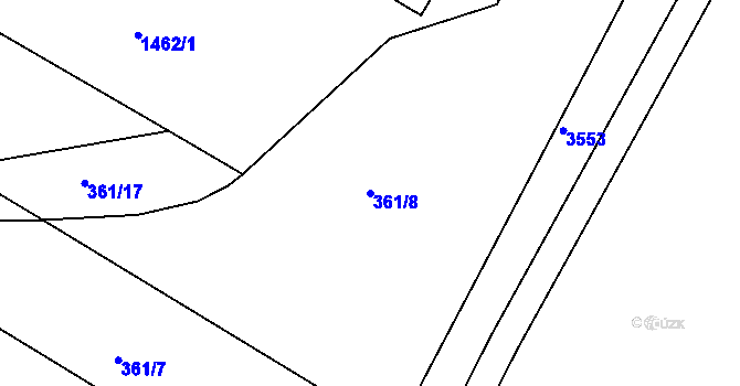 Parcela st. 361/8 v KÚ Dobromilice, Katastrální mapa