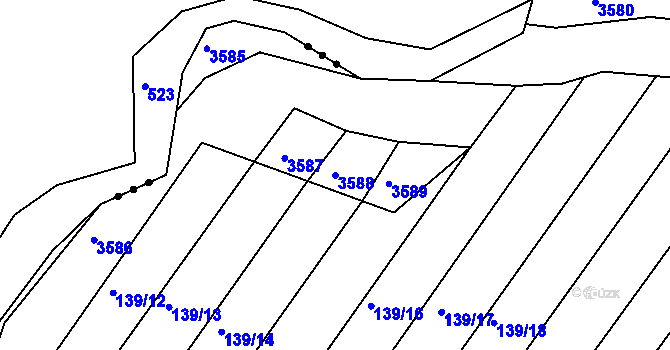 Parcela st. 3588 v KÚ Dobromilice, Katastrální mapa