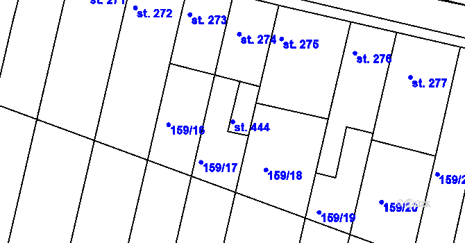 Parcela st. 444 v KÚ Dobromilice, Katastrální mapa