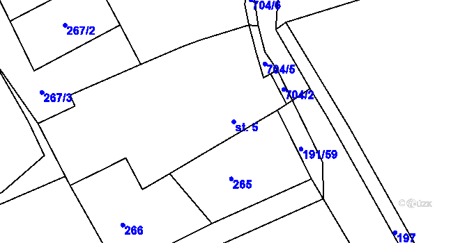 Parcela st. 5 v KÚ Dobronice u Bechyně, Katastrální mapa