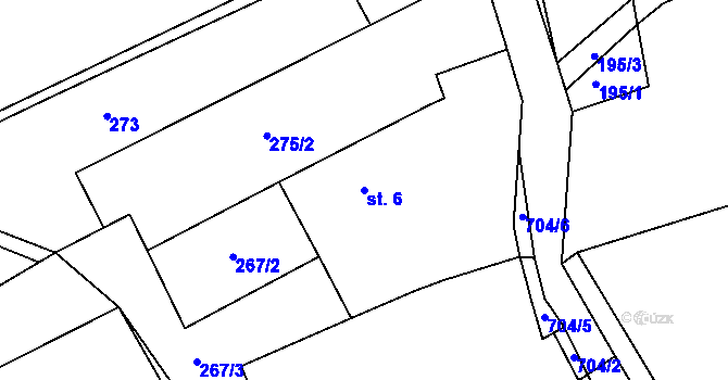Parcela st. 6 v KÚ Dobronice u Bechyně, Katastrální mapa