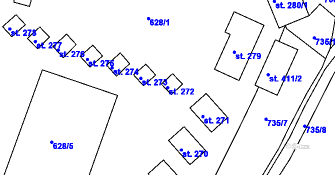 Parcela st. 272 v KÚ Dobronice u Bechyně, Katastrální mapa
