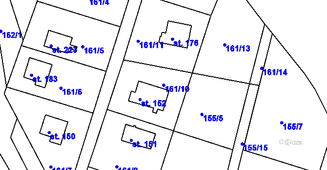 Parcela st. 161/10 v KÚ Dobronice u Bechyně, Katastrální mapa