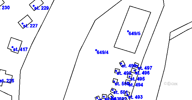 Parcela st. 649/4 v KÚ Dobronice u Bechyně, Katastrální mapa