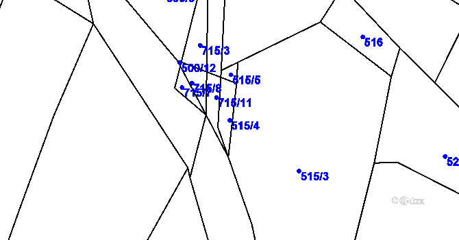 Parcela st. 515/4 v KÚ Dobronice u Bechyně, Katastrální mapa