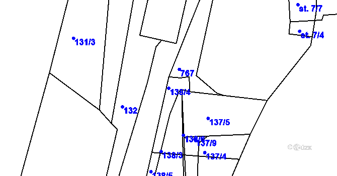 Parcela st. 138/4 v KÚ Dobronice u Bechyně, Katastrální mapa