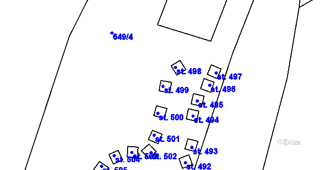 Parcela st. 649/30 v KÚ Dobronice u Bechyně, Katastrální mapa