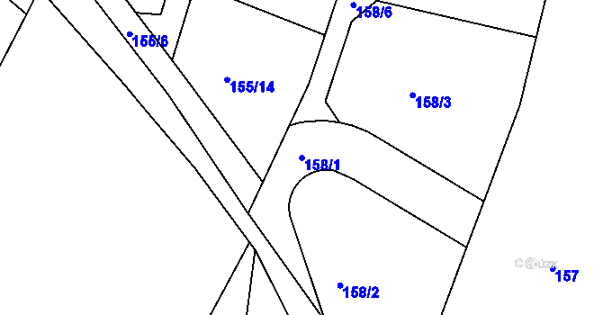 Parcela st. 158/1 v KÚ Dobronice u Bechyně, Katastrální mapa