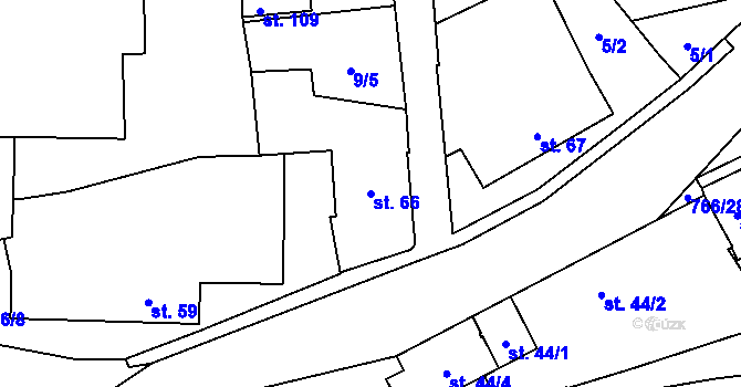 Parcela st. 66 v KÚ Dobronice u Chýnova, Katastrální mapa