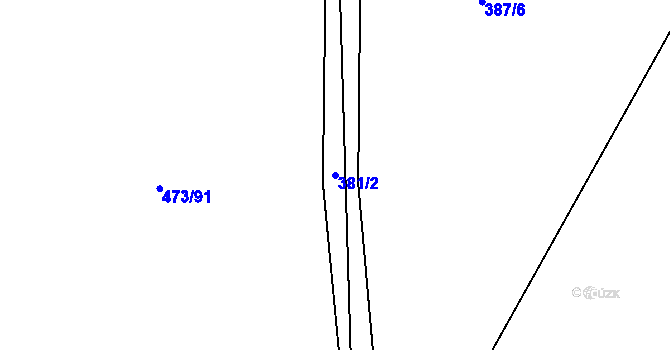 Parcela st. 381/2 v KÚ Dobronice u Chýnova, Katastrální mapa