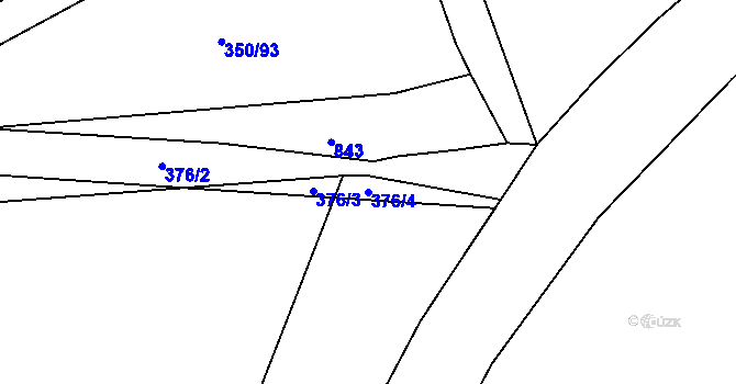Parcela st. 376/4 v KÚ Dobronice u Chýnova, Katastrální mapa