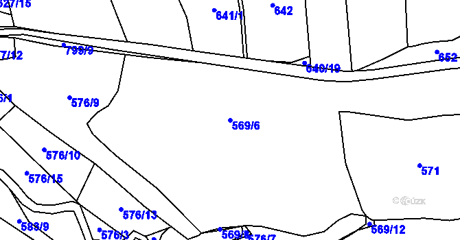 Parcela st. 569/6 v KÚ Dobronice u Chýnova, Katastrální mapa