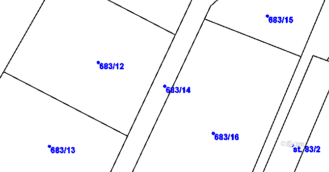 Parcela st. 683/14 v KÚ Dobronice u Chýnova, Katastrální mapa