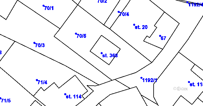 Parcela st. 368 v KÚ Dobronín, Katastrální mapa