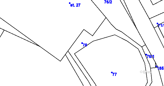 Parcela st. 78 v KÚ Dobronín, Katastrální mapa