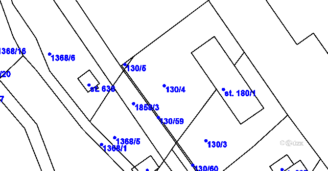 Parcela st. 130/4 v KÚ Dobronín, Katastrální mapa