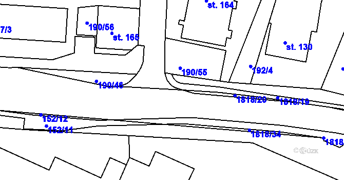 Parcela st. 190/44 v KÚ Dobronín, Katastrální mapa