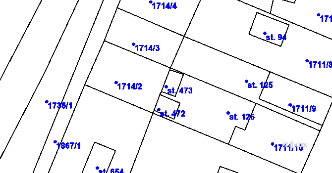 Parcela st. 473 v KÚ Dobronín, Katastrální mapa