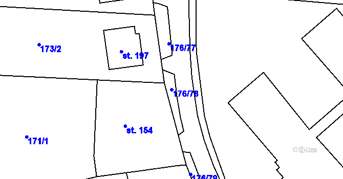 Parcela st. 176/78 v KÚ Dobronín, Katastrální mapa