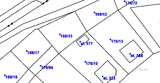 Parcela st. 577 v KÚ Dobronín, Katastrální mapa