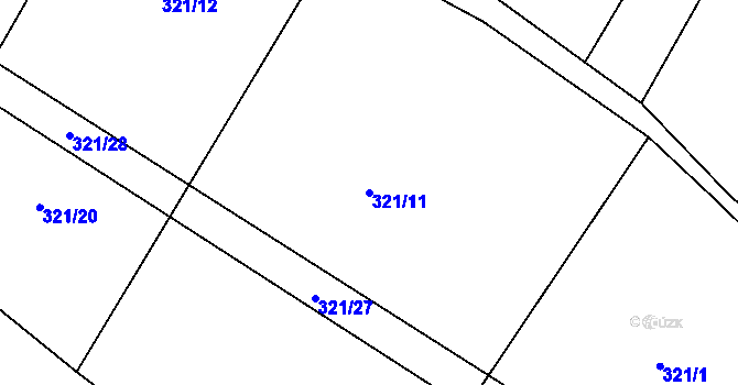 Parcela st. 321/11 v KÚ Dobronín, Katastrální mapa