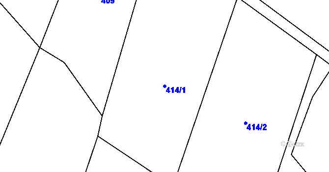 Parcela st. 414/1 v KÚ Dobronín, Katastrální mapa