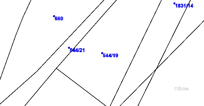 Parcela st. 544/19 v KÚ Dobronín, Katastrální mapa