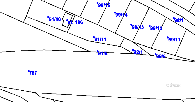 Parcela st. 91/8 v KÚ Střelecká, Katastrální mapa