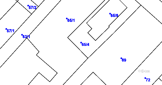 Parcela st. 65/4 v KÚ Dobroslavice, Katastrální mapa