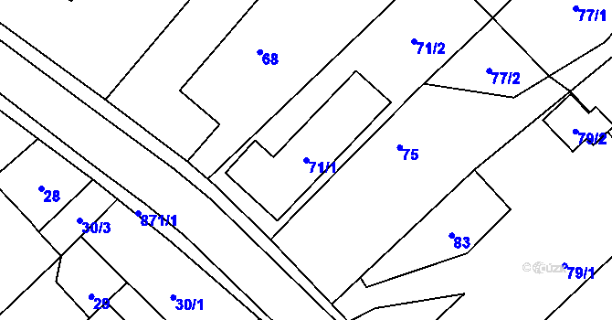 Parcela st. 71/1 v KÚ Dobroslavice, Katastrální mapa