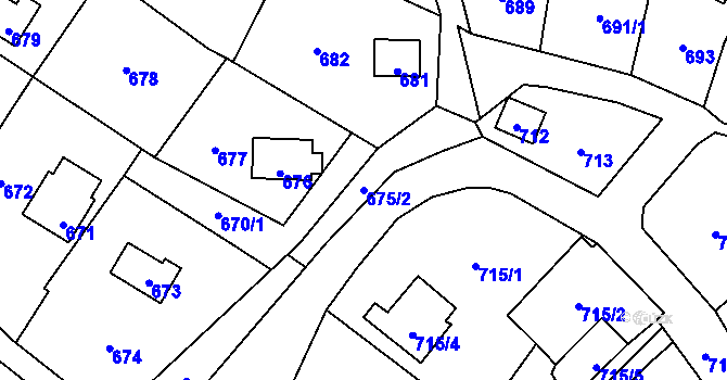 Parcela st. 675/2 v KÚ Dobroslavice, Katastrální mapa