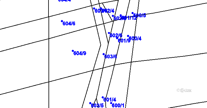 Parcela st. 603/6 v KÚ Dobroslavice, Katastrální mapa