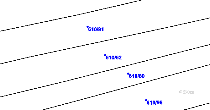 Parcela st. 610/62 v KÚ Dobroslavice, Katastrální mapa