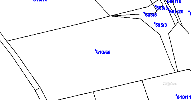 Parcela st. 610/68 v KÚ Dobroslavice, Katastrální mapa