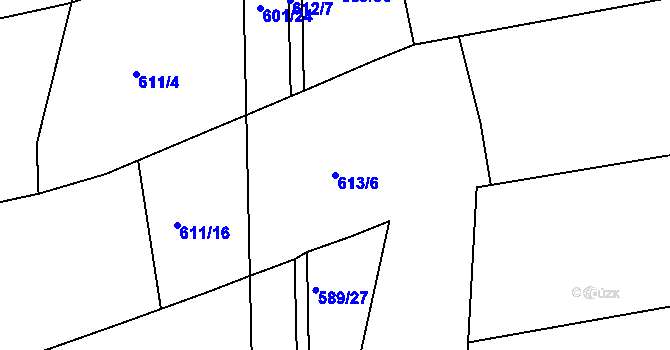 Parcela st. 613/6 v KÚ Dobroslavice, Katastrální mapa