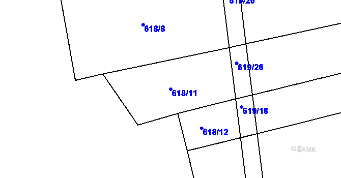 Parcela st. 618/11 v KÚ Dobroslavice, Katastrální mapa