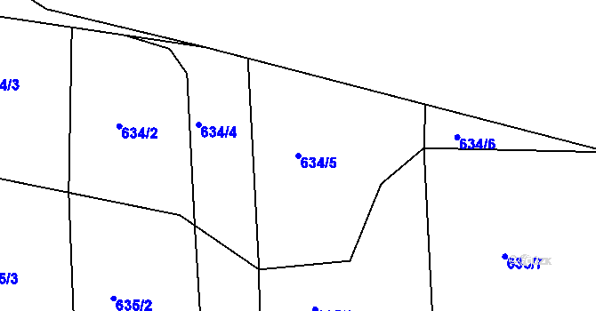 Parcela st. 634/5 v KÚ Dobroslavice, Katastrální mapa