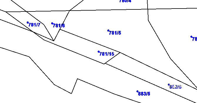 Parcela st. 781/15 v KÚ Dobroslavice, Katastrální mapa