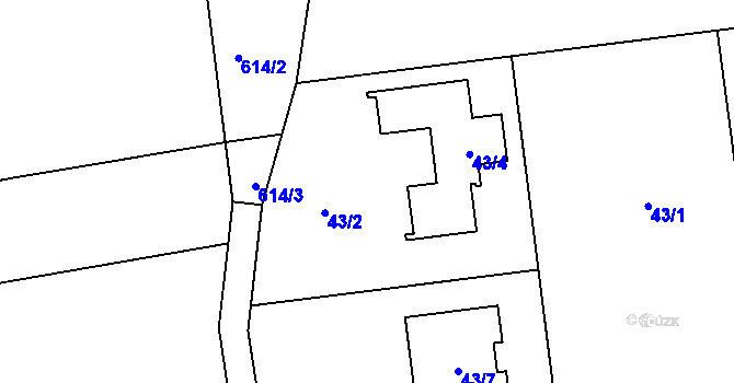 Parcela st. 43/2 v KÚ Dobroslavice, Katastrální mapa