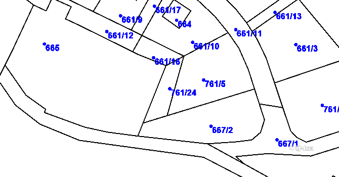 Parcela st. 761/24 v KÚ Dobroslavice, Katastrální mapa