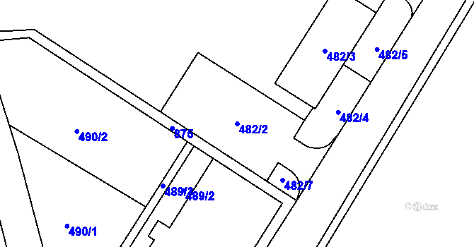 Parcela st. 482/2 v KÚ Dobroslavice, Katastrální mapa