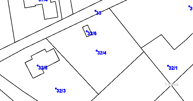 Parcela st. 32/4 v KÚ Dobroslavice, Katastrální mapa