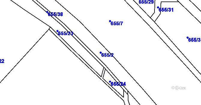 Parcela st. 655/2 v KÚ Dobroslavice, Katastrální mapa