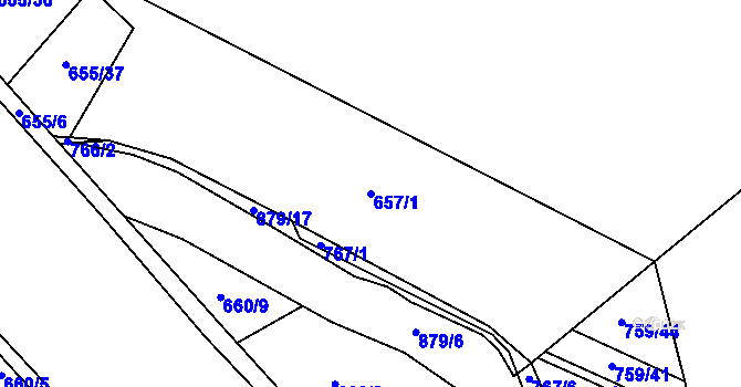 Parcela st. 657/1 v KÚ Dobroslavice, Katastrální mapa