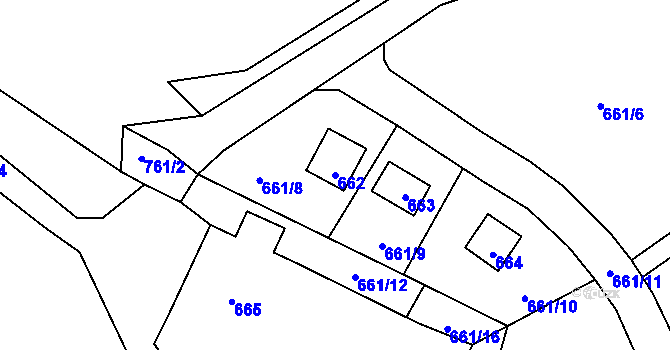 Parcela st. 662 v KÚ Dobroslavice, Katastrální mapa