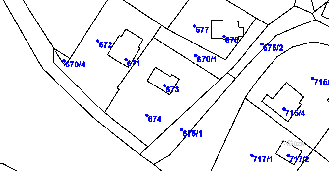 Parcela st. 673 v KÚ Dobroslavice, Katastrální mapa