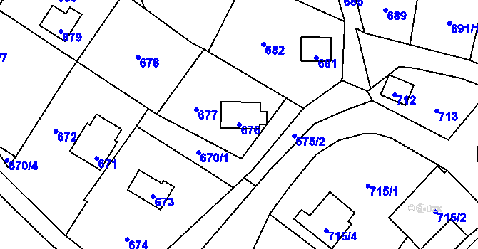 Parcela st. 676 v KÚ Dobroslavice, Katastrální mapa